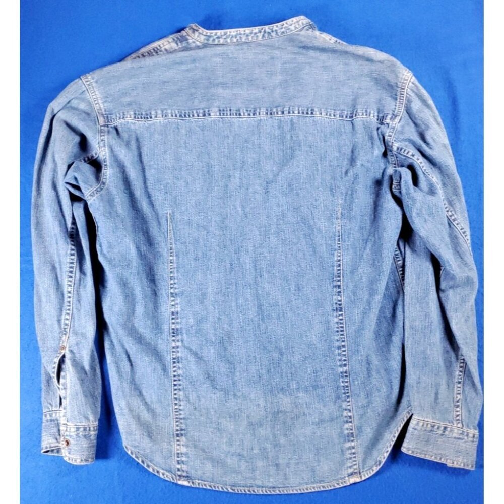 Vintage Liz Claiborne Denim Jean Shirt Pearl Buttons Jacket Size Medium - Picture 5 of 16